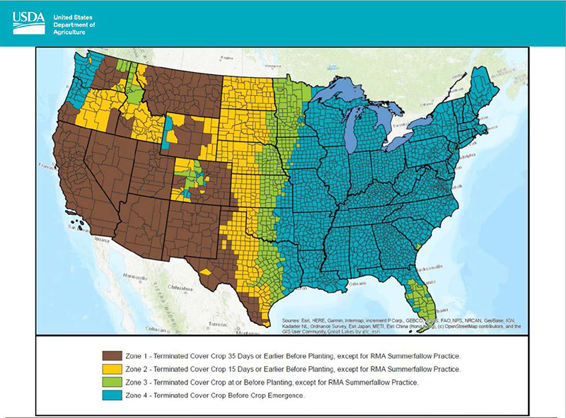 NRCS Cover Crop Termination Guidelines – Zone Guidance Map