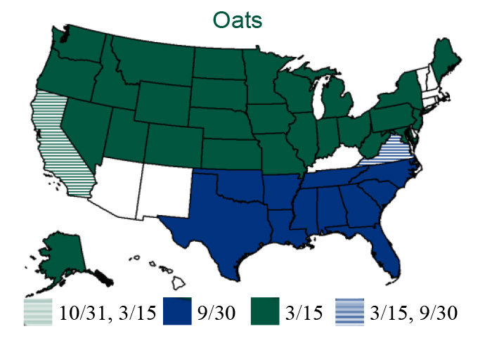 Small Grains - APH Oats Map