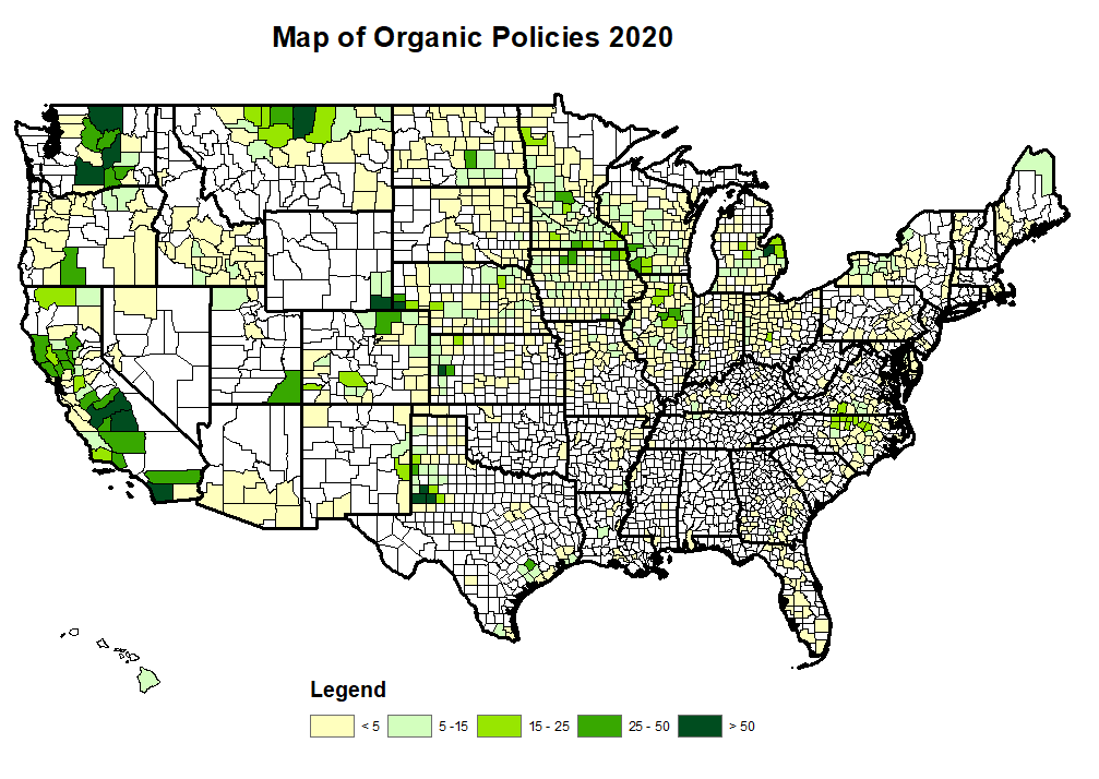 Organic Crop Insurance Map