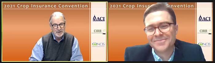 screenshot of presenters at the 2021 Crop Insurance Convention