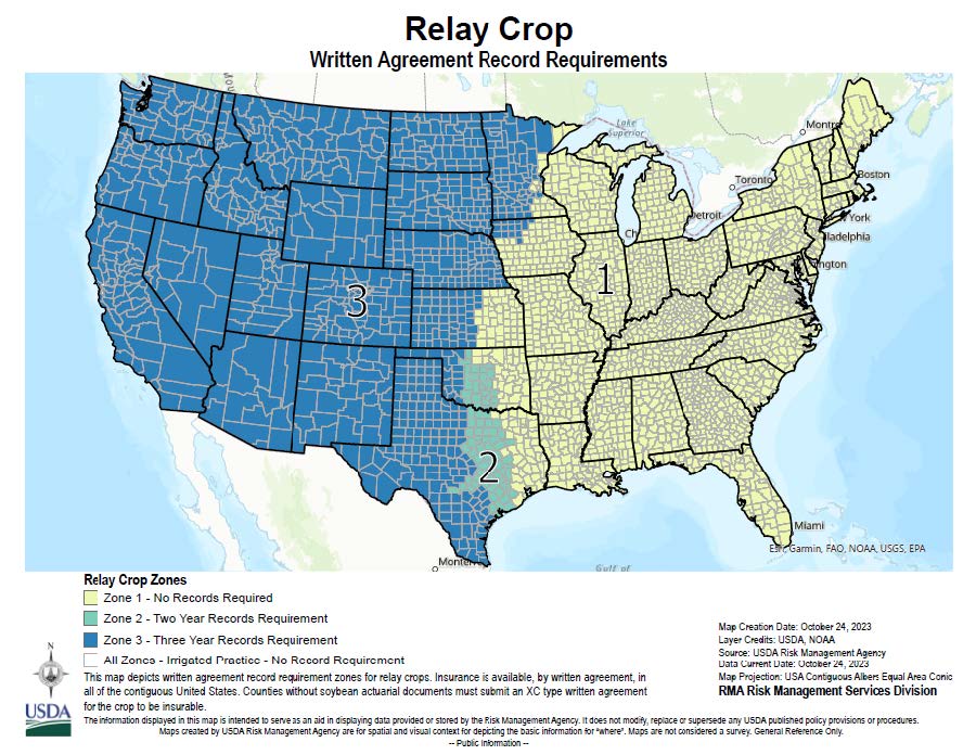 Relay Crop Written Agreement Record Requirements