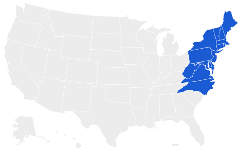 Raleigh North Carolina regional office map